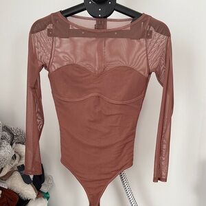 Abercrombie & Fitch Sheer Brown Bodysuit